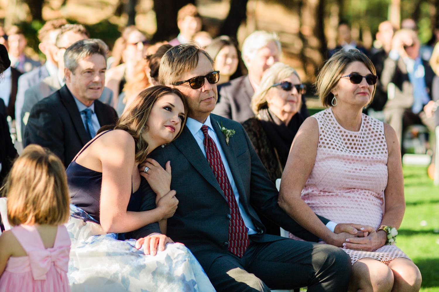 groom's family embracing at wedding on Orcas Island