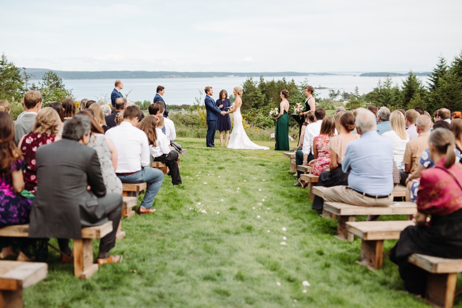 wedding ceremony view at Saltwater Farm