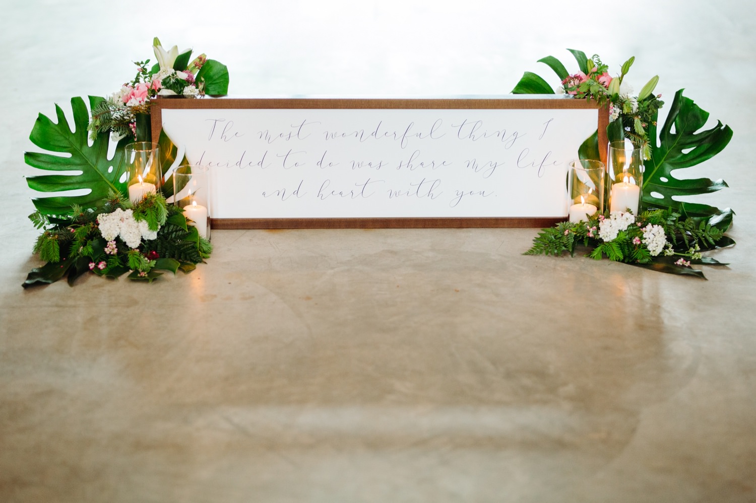 tropical wedding details