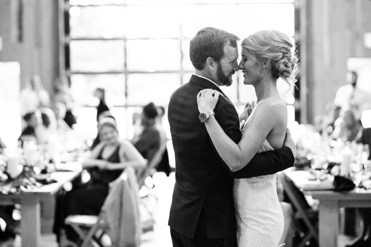 couple's first dance at Saltwater Farm