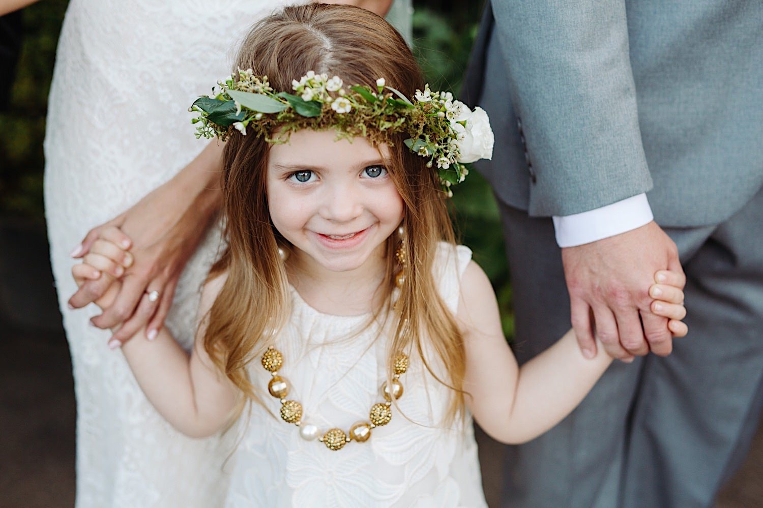 flower girl at wedding at Pine Creek Farms and Nursery