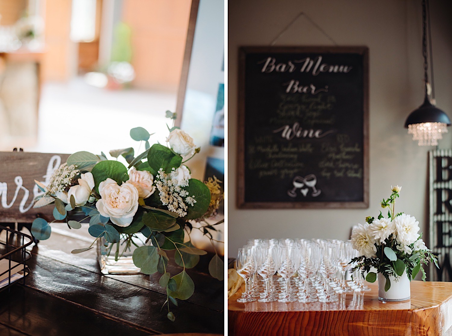 flowers and wedding sign decor at Pine Creek Farms and Nursery