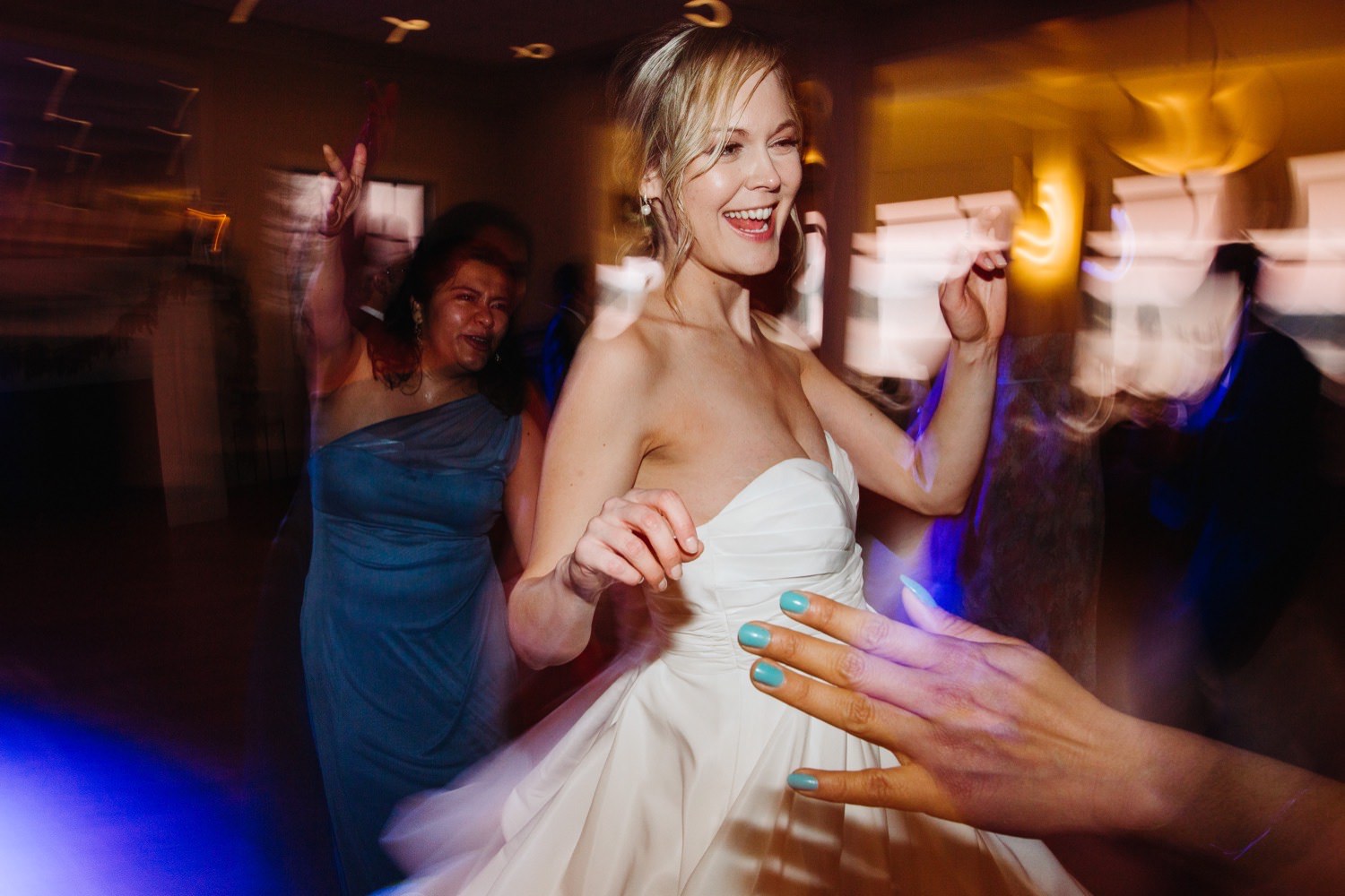 bride dancing at her wedding in Olympia, Washington