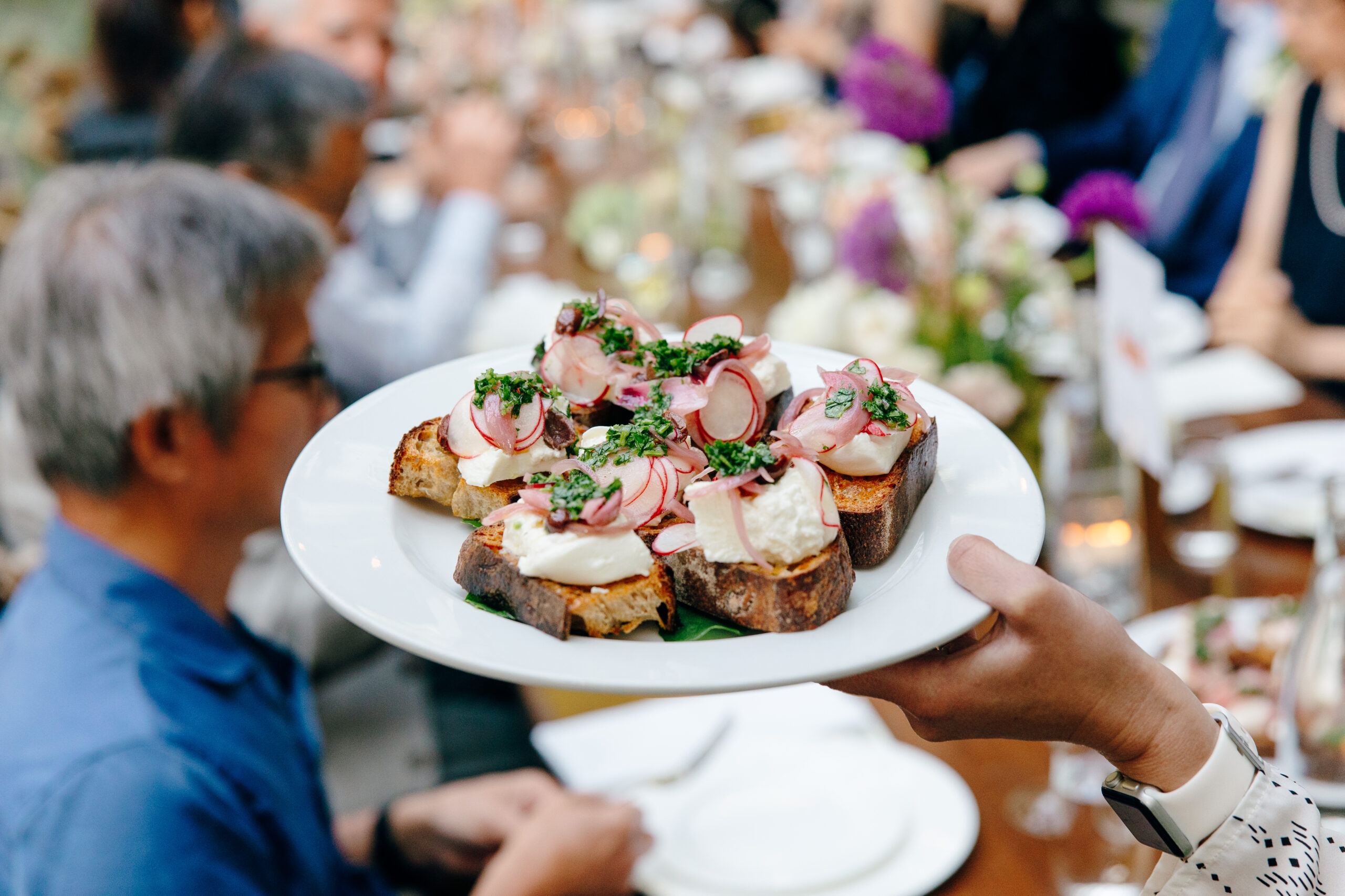 closeup of a plate of food at the Corson Building.