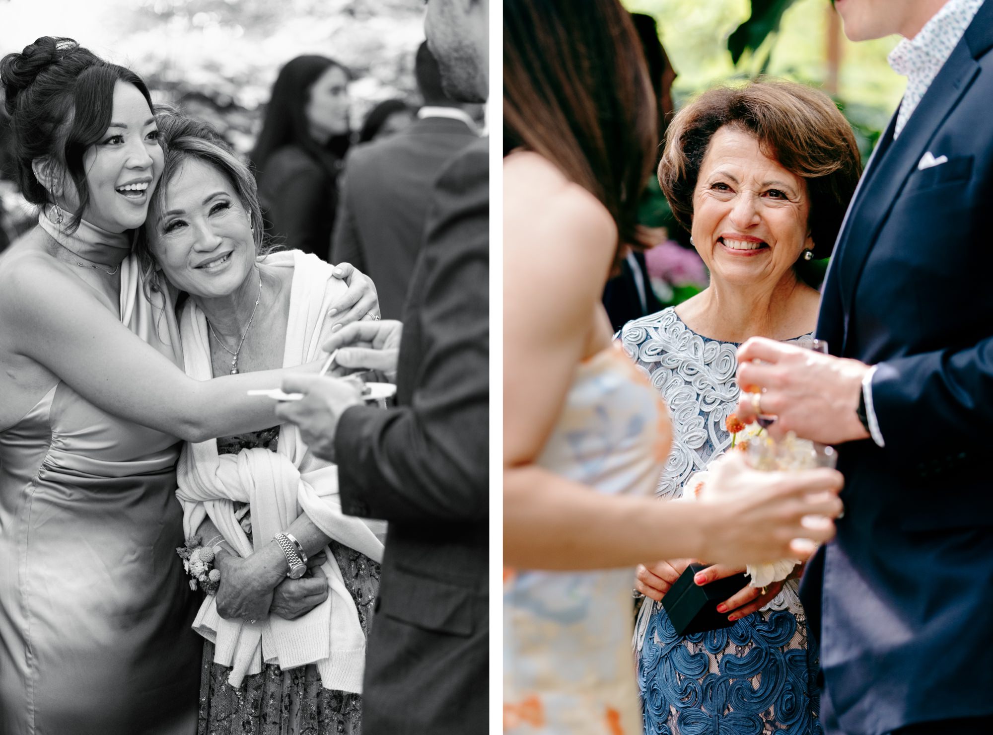 Corson Building wedding guests mingling during pre-dinner cocktail hour”